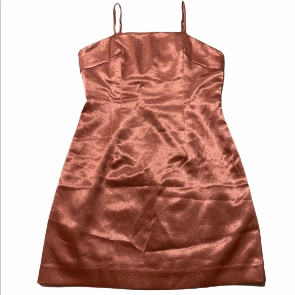 Rose Gold Metallic Fitted Mini Dress